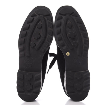 Chanel Suede CC Lace Up Oxford 39.5 Black 6 of 10