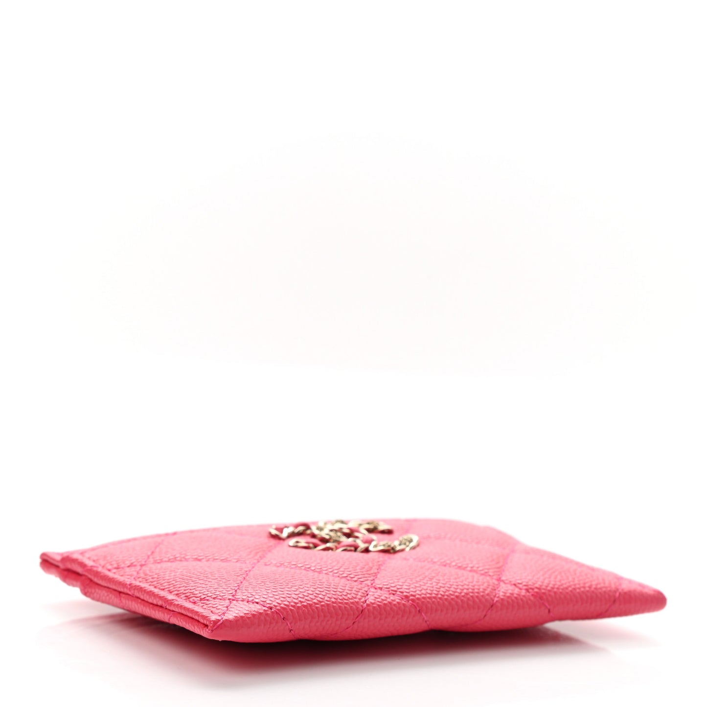 Caviar Quilted French New Wave Card Holder Fuchsia