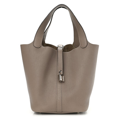 Hermes Taurillon Maurice Picotin Lock 22 MM Gris Asphalte 1 of 12