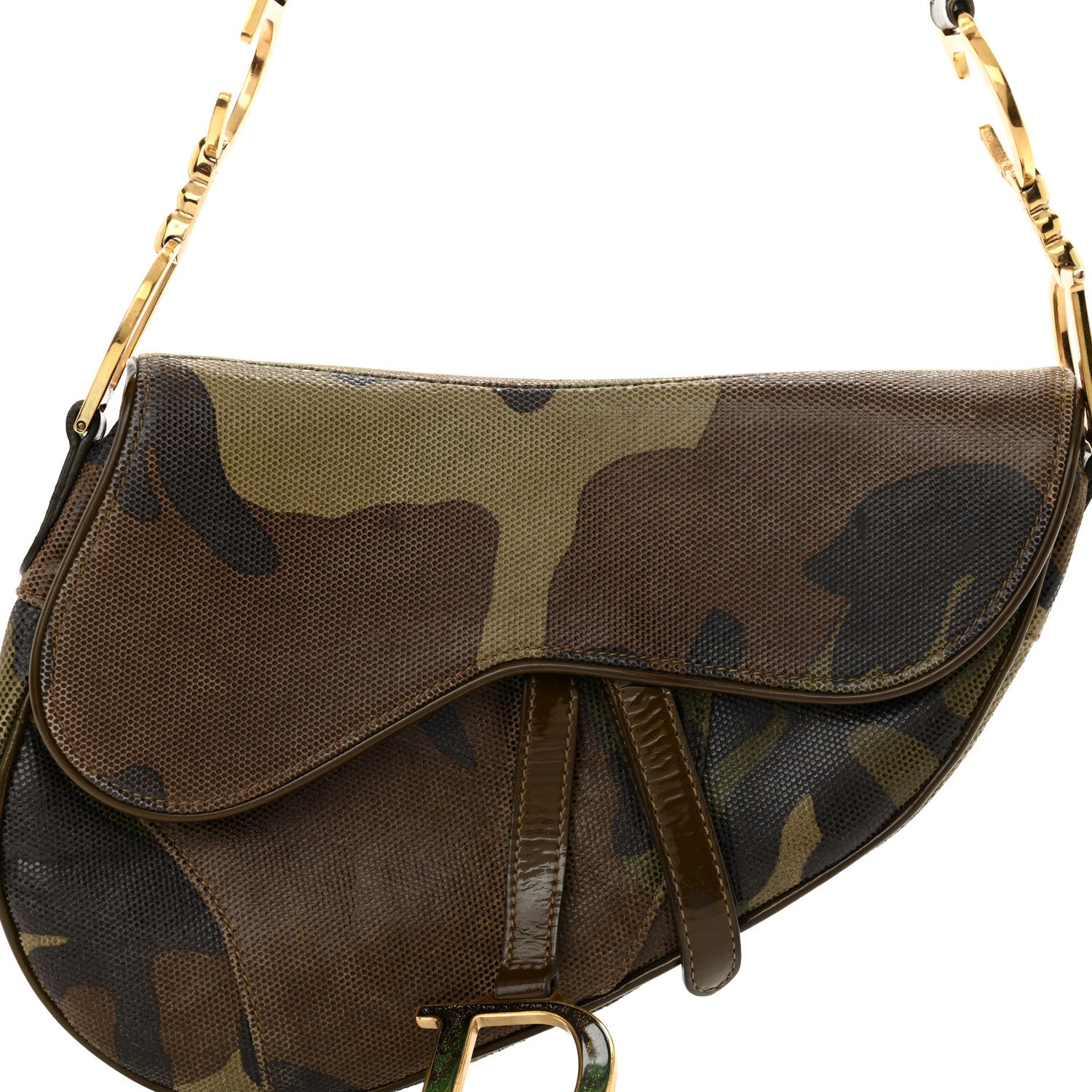 Christian Dior Pixelated Calfskin Camouflage Saddle Bag 8 of 11