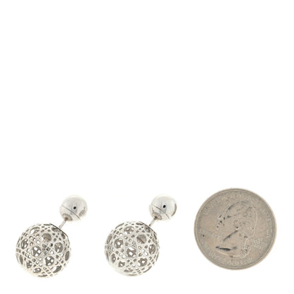 Christian Dior Cannage Mise En Dior Tribal Earrings Silver 2 of 4