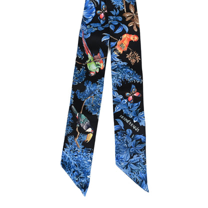 Hermes Silk Equateur Twilly Black Bleu Multicolor 2 of 3