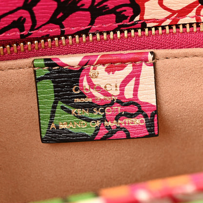 Gucci X KEN SCOTT New Shangai Calfskin Pomponica Print Horsebit 1955 Shoulder Bag Multicolor Fuxia Pompon 6 of 11