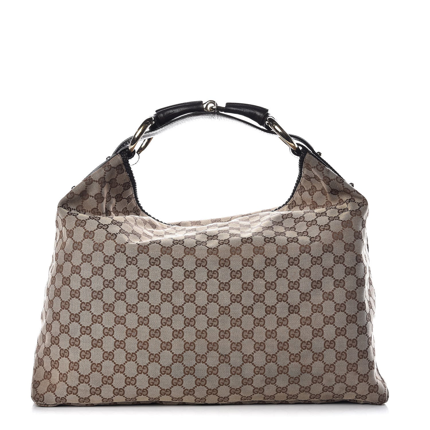 Gucci Monogram Large Horsebit Chain Hobo Dark Brown 1 of 13