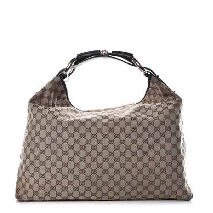 Gucci Monogram Large Horsebit Chain Hobo Dark Brown 1 of 13