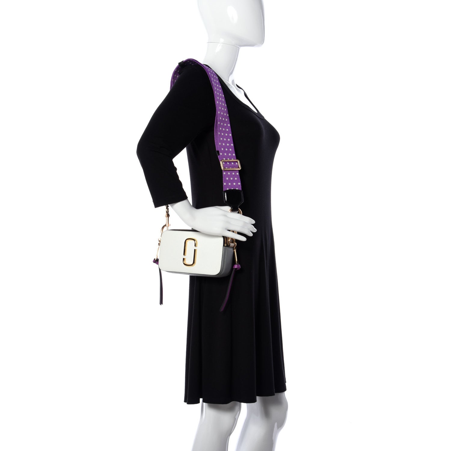 Marc Jacobs Saffiano Small Snapshot Camera Bag Moon White Multi 2 of 10