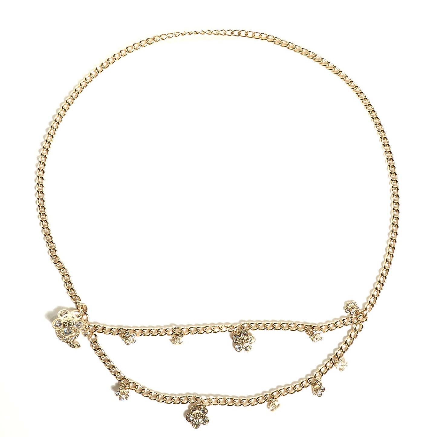 Crystal CC Camellia Belt Gold