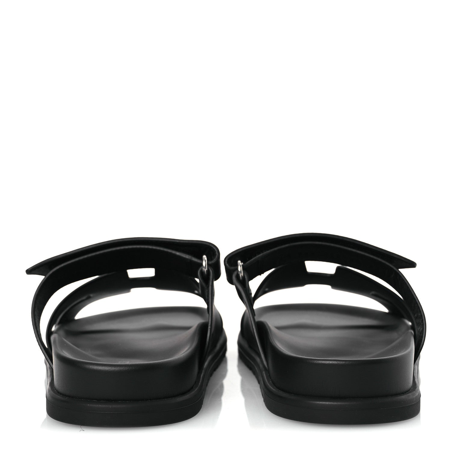 Hermes Calfskin Womens Chypre Sandals 38 Black 6 of 12