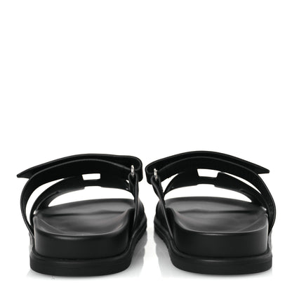 Hermes Calfskin Womens Chypre Sandals 38 Black 6 of 12