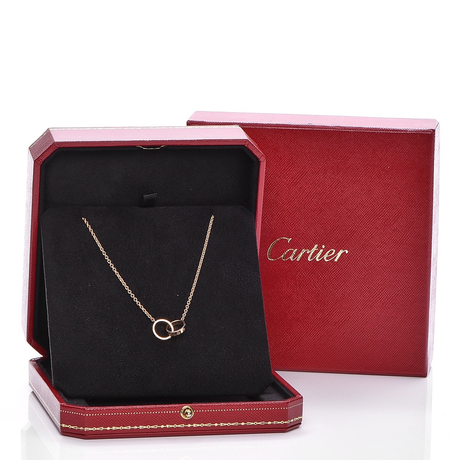 Cartier 18K Pink Gold Interlocking LOVE Necklace 9 of 9