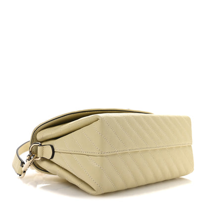 Jimmy Choo Calfskin Quilted Pearl Biker Curve Top Handle Bag Buttermilk 4 of 9
