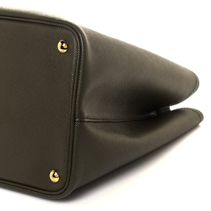 Prada Saffiano Cuir Medium Double Bag Militare 8 of 10
