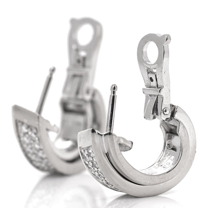 Piaget 18K White Gold Diamond Possession Hoop Earrings 3 of 5