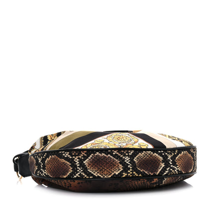 Versace Nylon Calfskin Barocco Mosaic Python Print Hobo Bag Multicolor 5 of 12