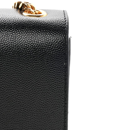 Saint Laurent Grain De Poudre Small Monogram Kate Satchel Black 11 of 12