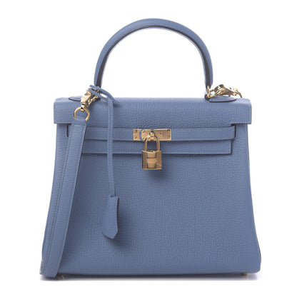 Hermes Togo Kelly Retourne 25 Azur 1 of 41