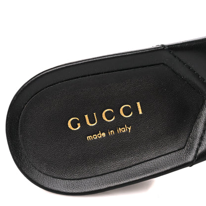 Gucci Nappa Matelasse Monochrome GG Marmont 75mm Slide Sandals 38.5 Black 8 of 9
