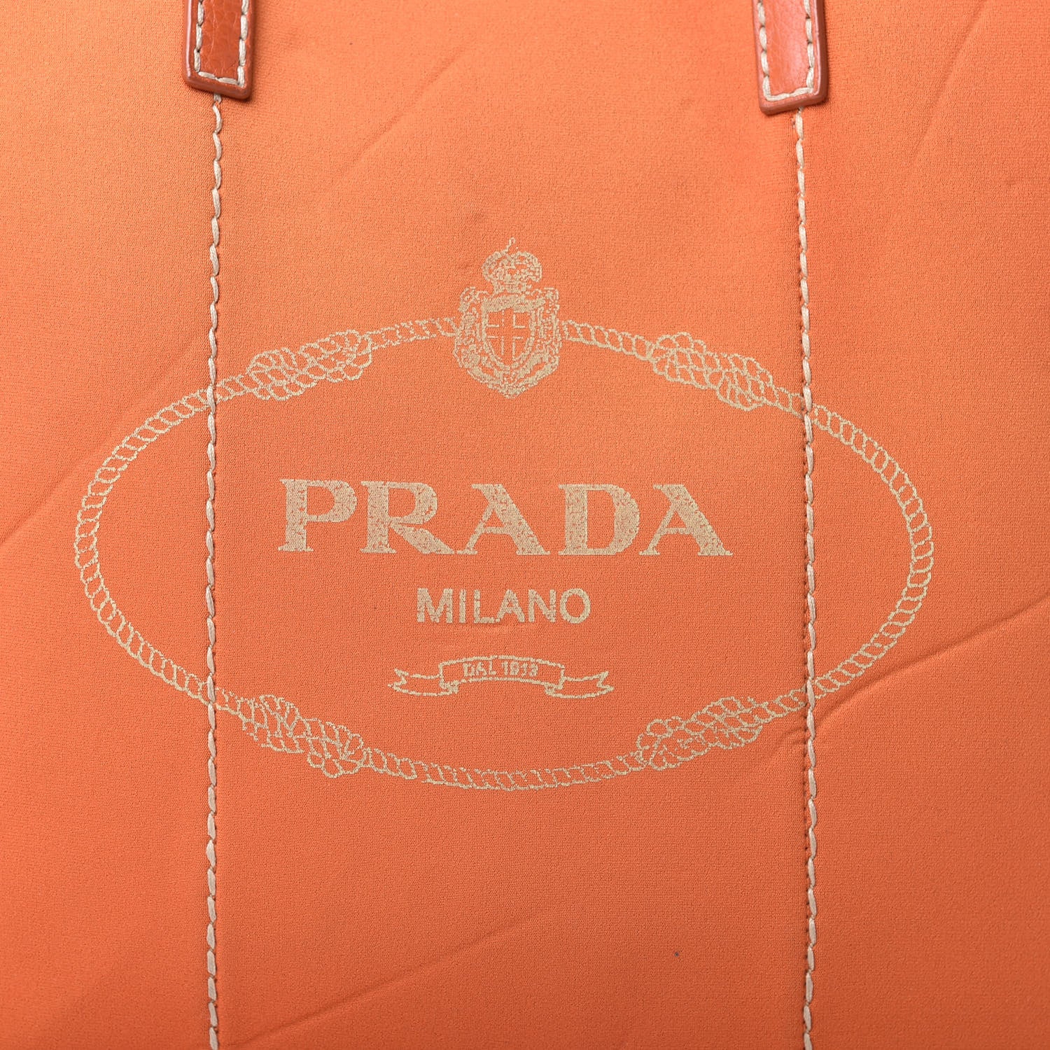 Prada Neoprene Logo Shopping Tote Orange 10 of 11