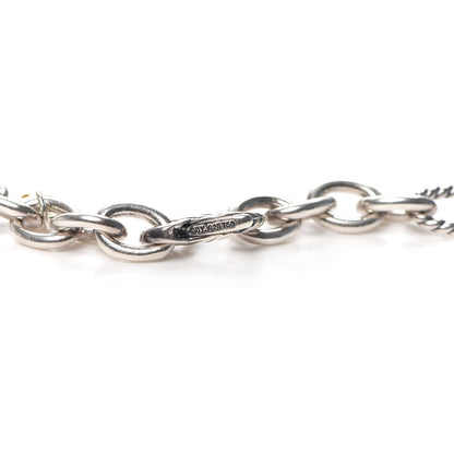 David Yurman Sterling Silver 18K Yellow Gold Figaro Chain Link Necklace 5 of 5