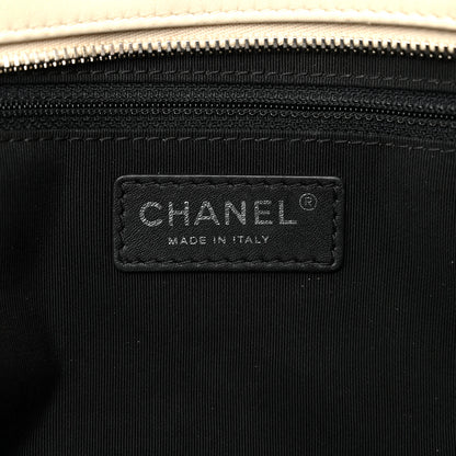 Chanel Calfskin Quilted Large Feather Weight Bowling Bag Black Ivory 6 of 21