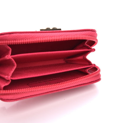 Chanel Caviar Quilted Boy Zip Around Coin Purse Wallet Dark Red 5 of 9