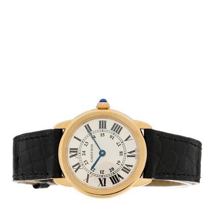 Cartier Stainless Steel 18K Yellow Gold Alligator 29mm Ronde Solo Quartz Watch 2 of 4