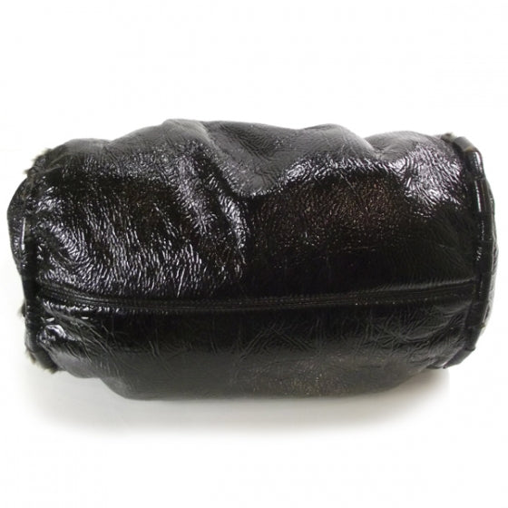 Jimmy Choo Crushed Patent Shearling Trim Riki Bag 4 of 11