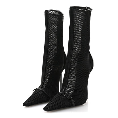 Saint Laurent Elba Applique Tulle Aston 115 Boots 37 Black 4 of 9