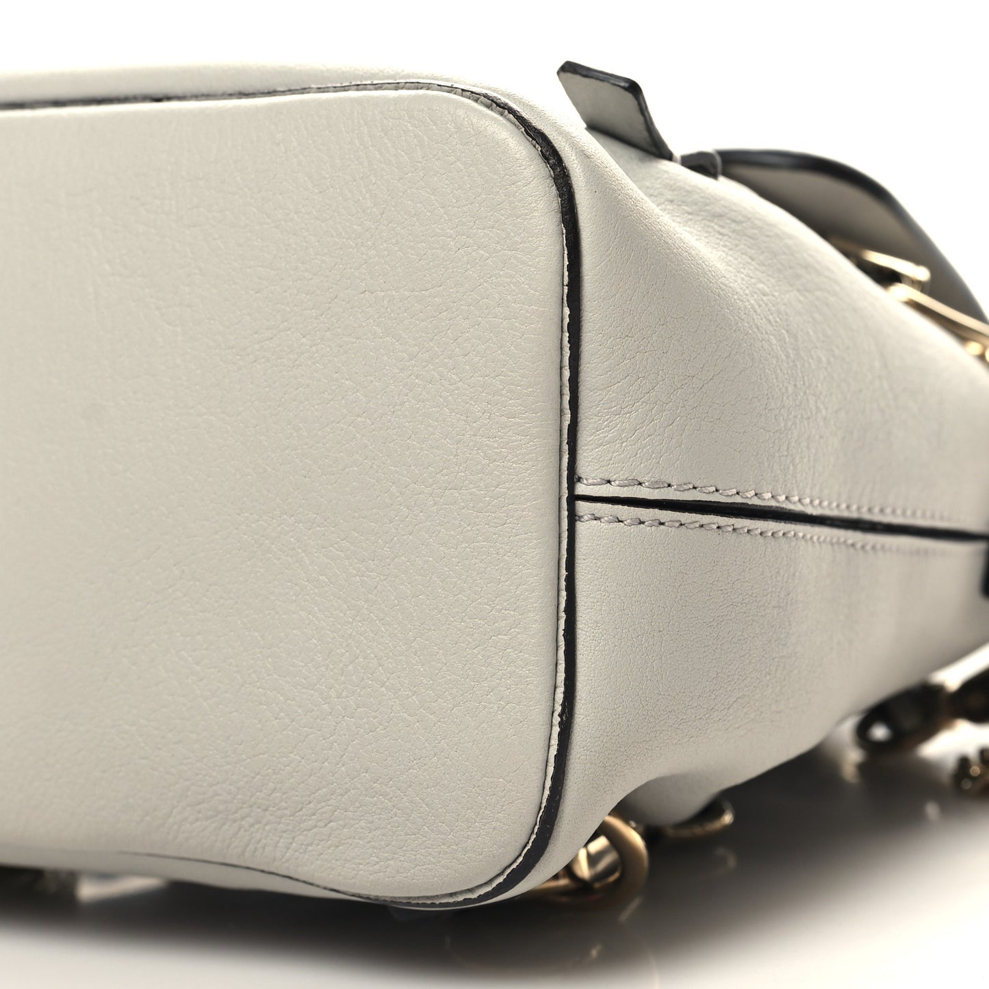 Suede Calfskin Mini Faye Backpack Airy Grey