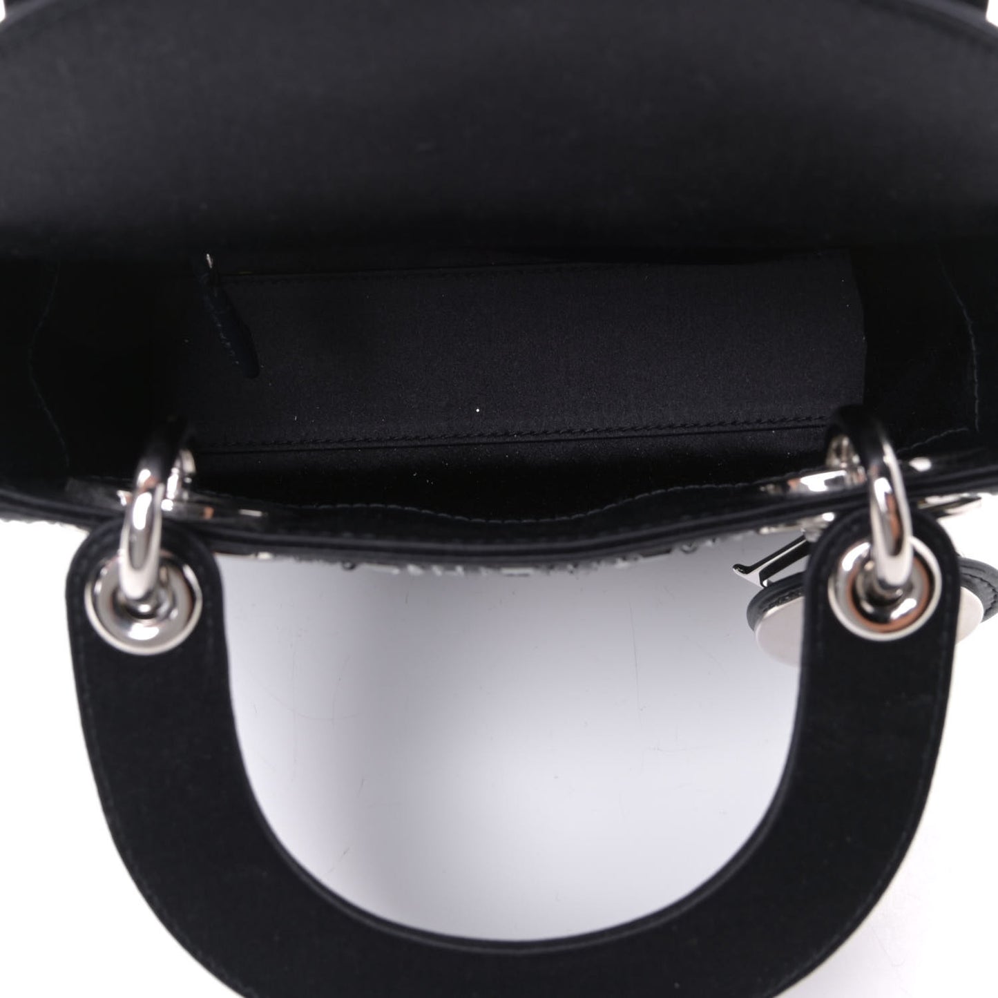 Satin Crystal Cannage Mini Lady Dior Navy
