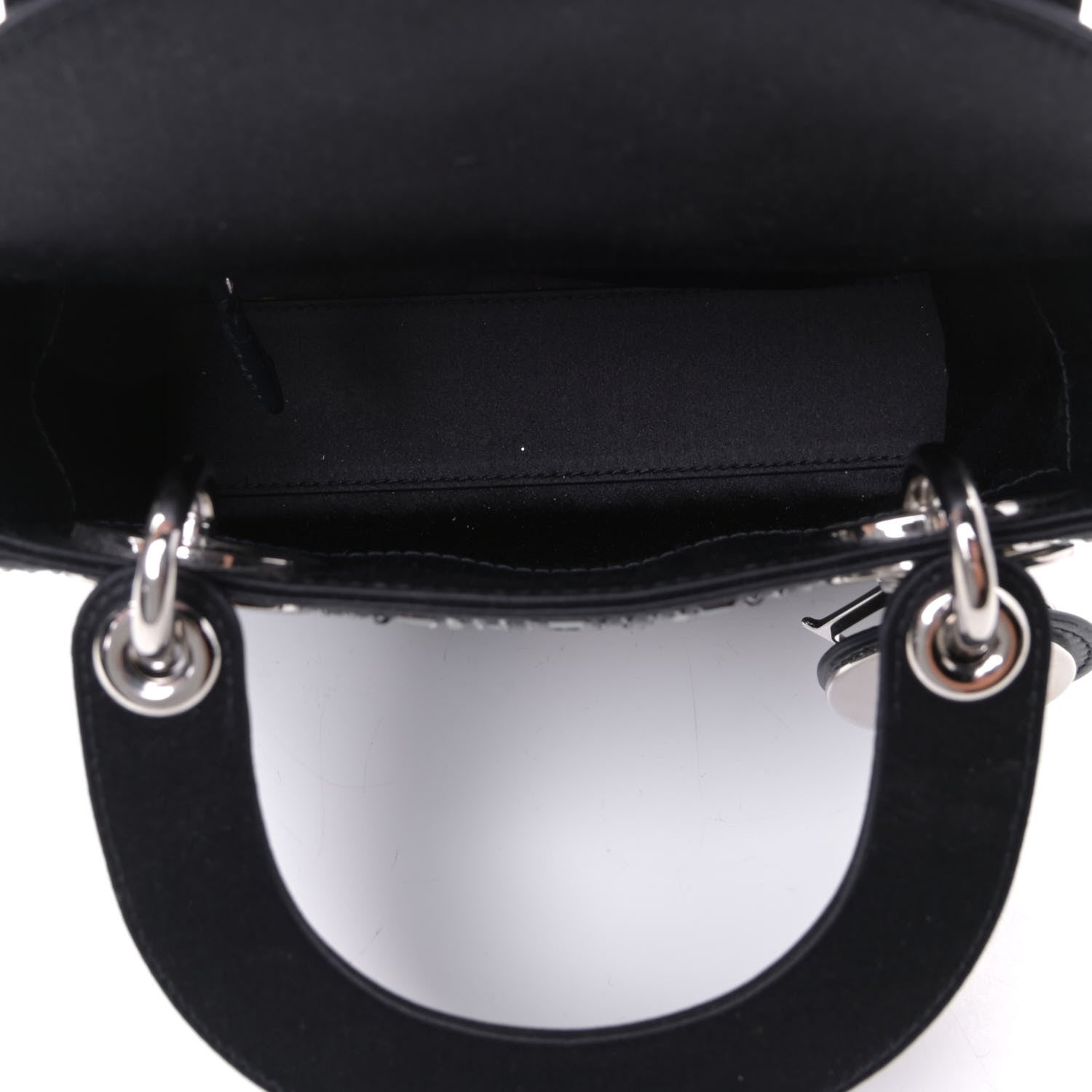 Christian Dior Satin Crystal Cannage Mini Lady Dior Navy 4 of 7