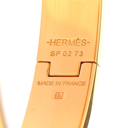 Hermes Enamel Narrow Clic Clac H Bracelet GM Rose Candeur 4 of 5