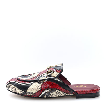 Gucci Snakeskin Womens Princetown Slippers 37.5 Multicolor 1 of 9