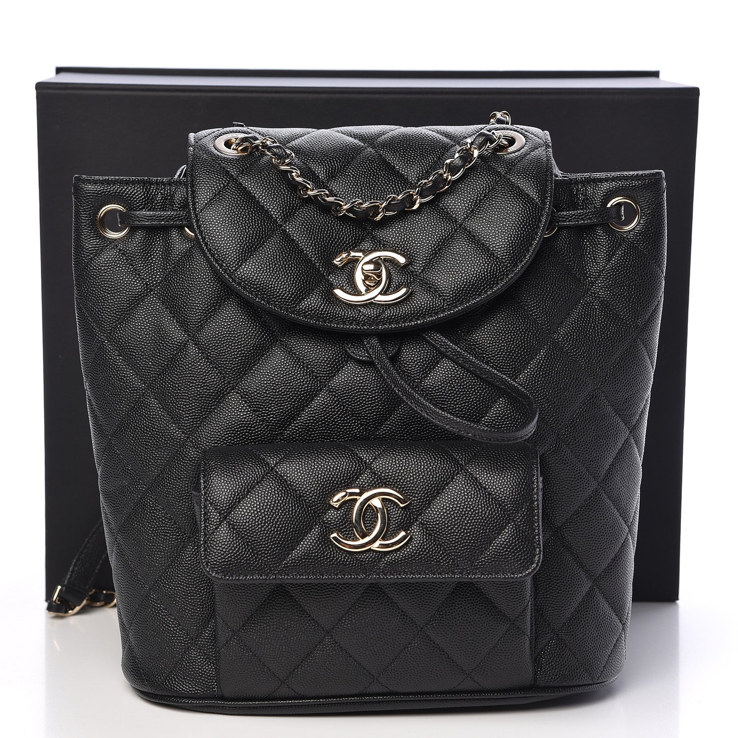 Caviar Quilted Backpack Bag Black