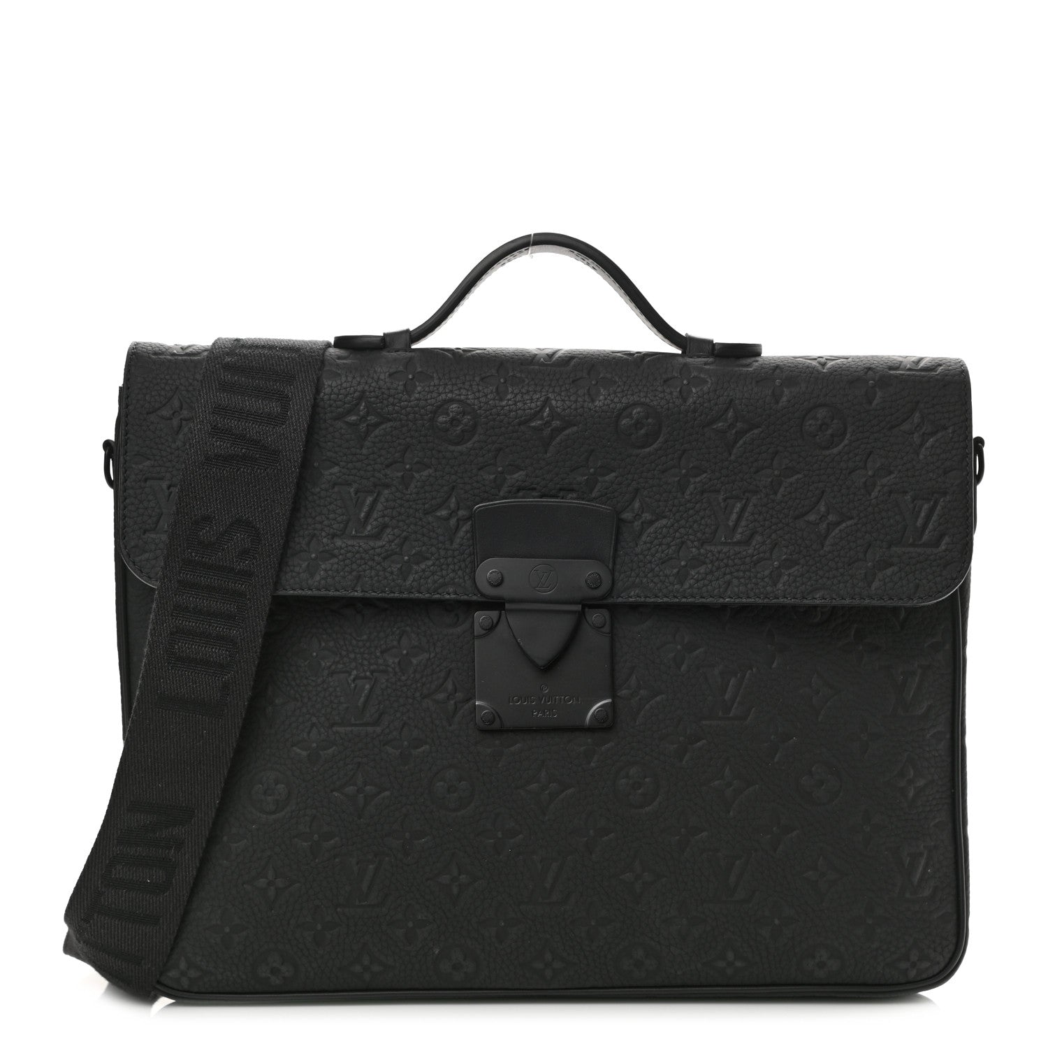 Louis Vuitton Taurillon Monogram S Lock Briefcase Black 1 of 9