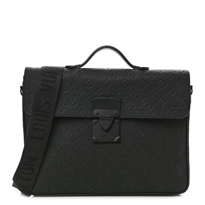 Louis Vuitton Taurillon Monogram S Lock Briefcase Black 1 of 9