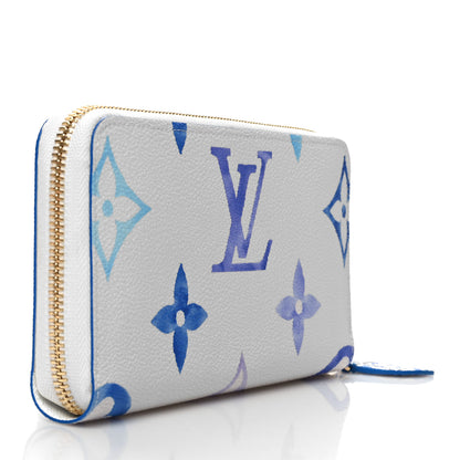 Louis Vuitton Monogram Giant By The Pool Zippy Wallet Resort Blue 3 of 8
