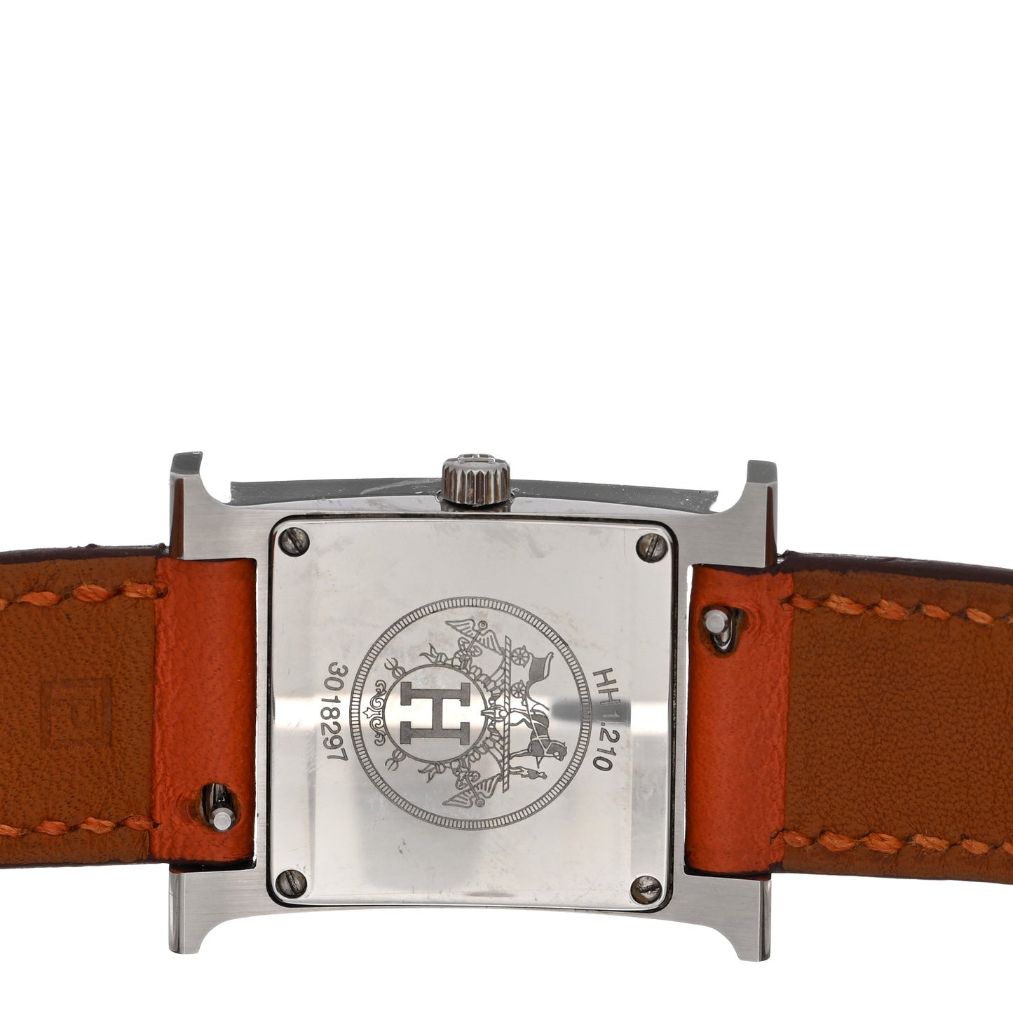 Stainless Steel Swift 21mm Heure H Hour Quartz Watch Orange
