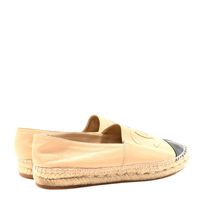 Chanel Lambskin CC Espadrilles 39 Beige Black 5 of 9