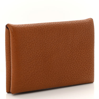 Hermes Barenia Faubourg Swift Verso Calvi Card Case Fauve Rose D'ete 3 of 10
