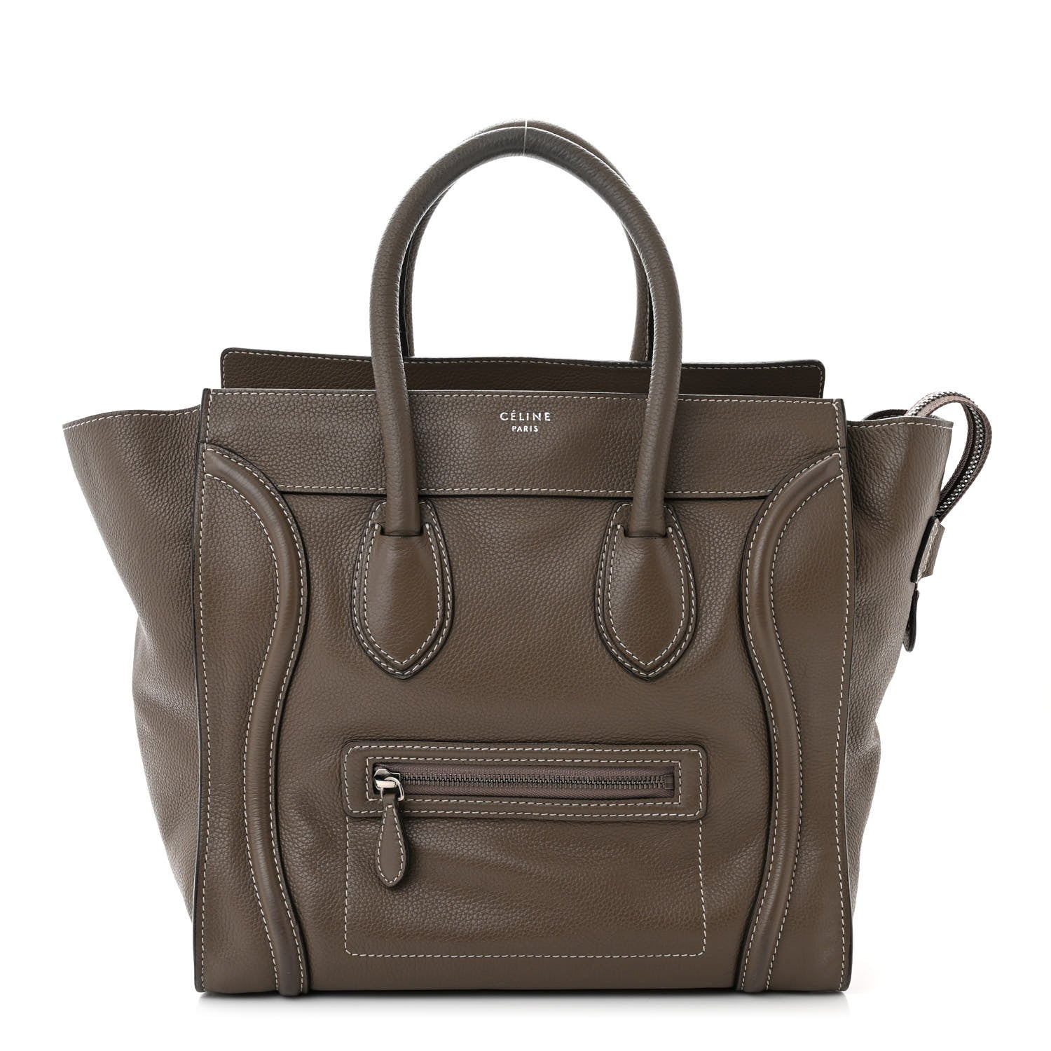 Celine Drummed Calfskin Mini Luggage Souris 1 of 11