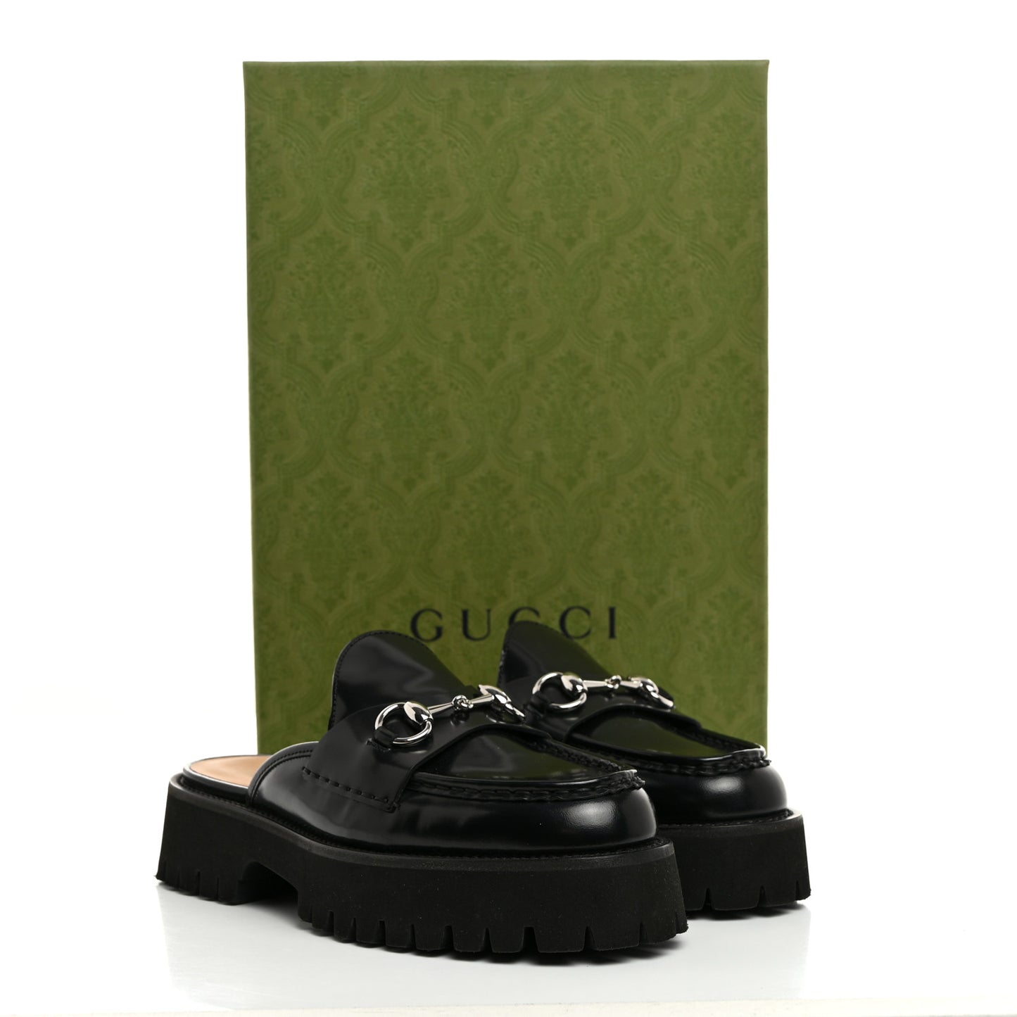 Magnum Calfskin Womens Horsebit Platform Mules 38 Black