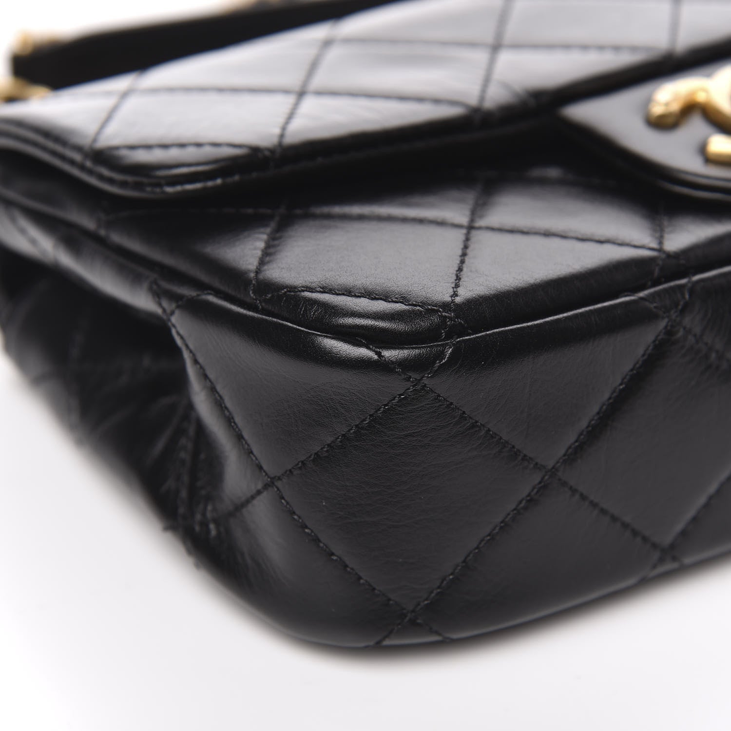 Chanel Calfskin Quilted Small Crystal Pearls Flap Bag Black 8 of 10