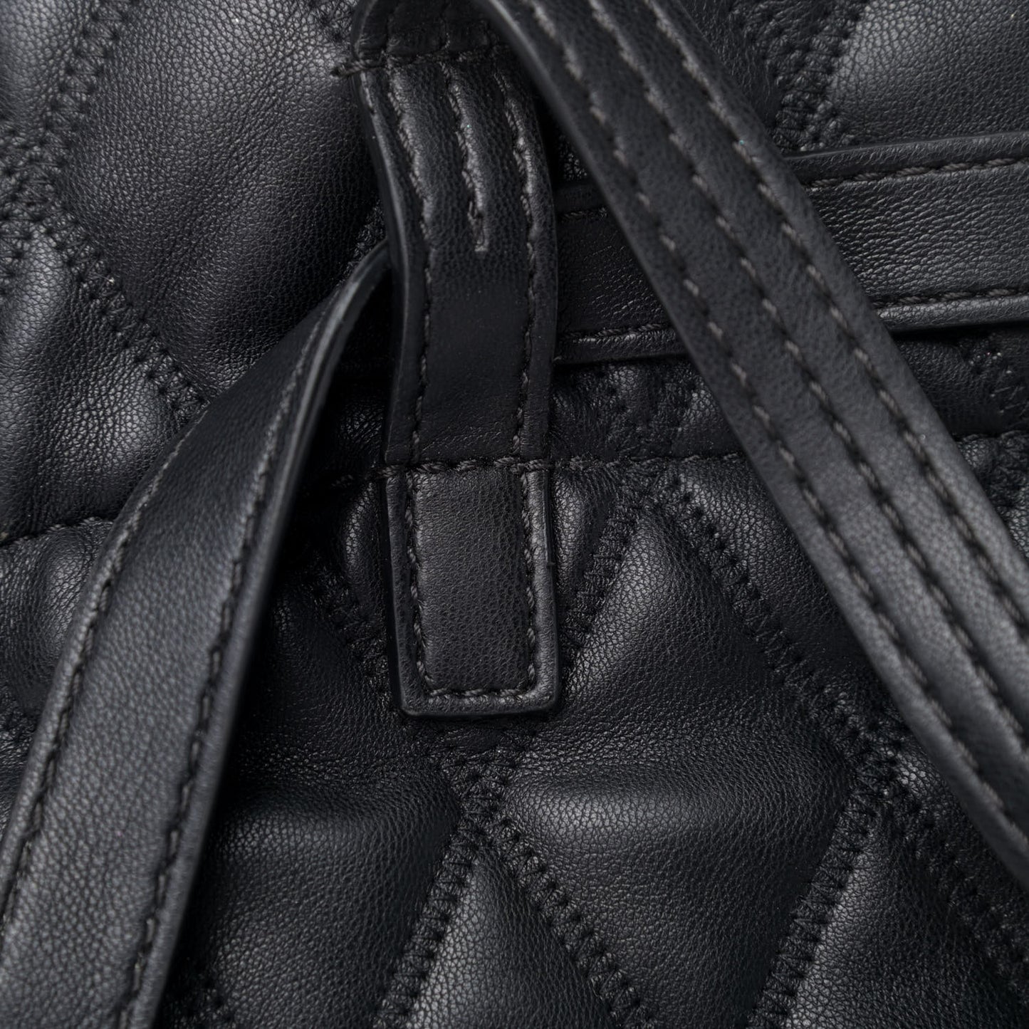 Rubberized Canvas Quilted Duo Backpack Black
