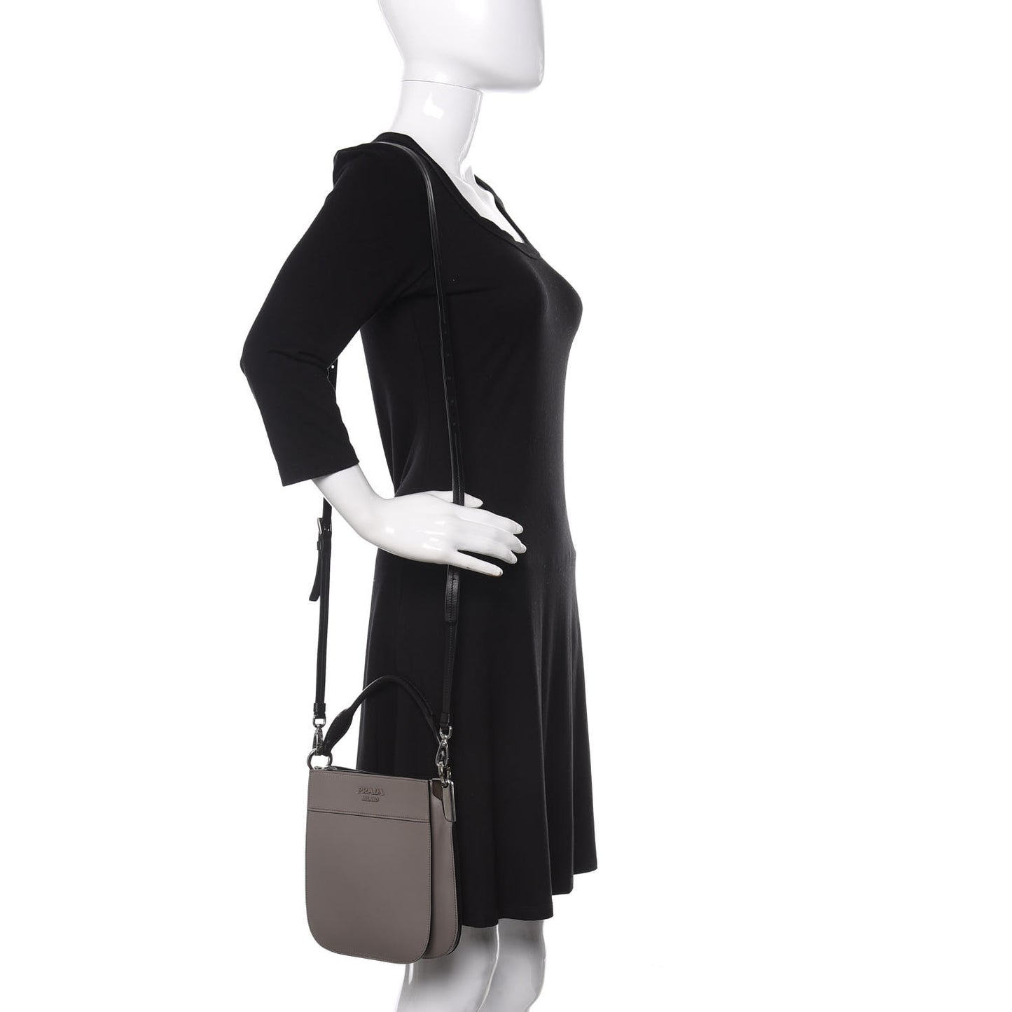City Calfskin Small Margit Bag Argilla Black