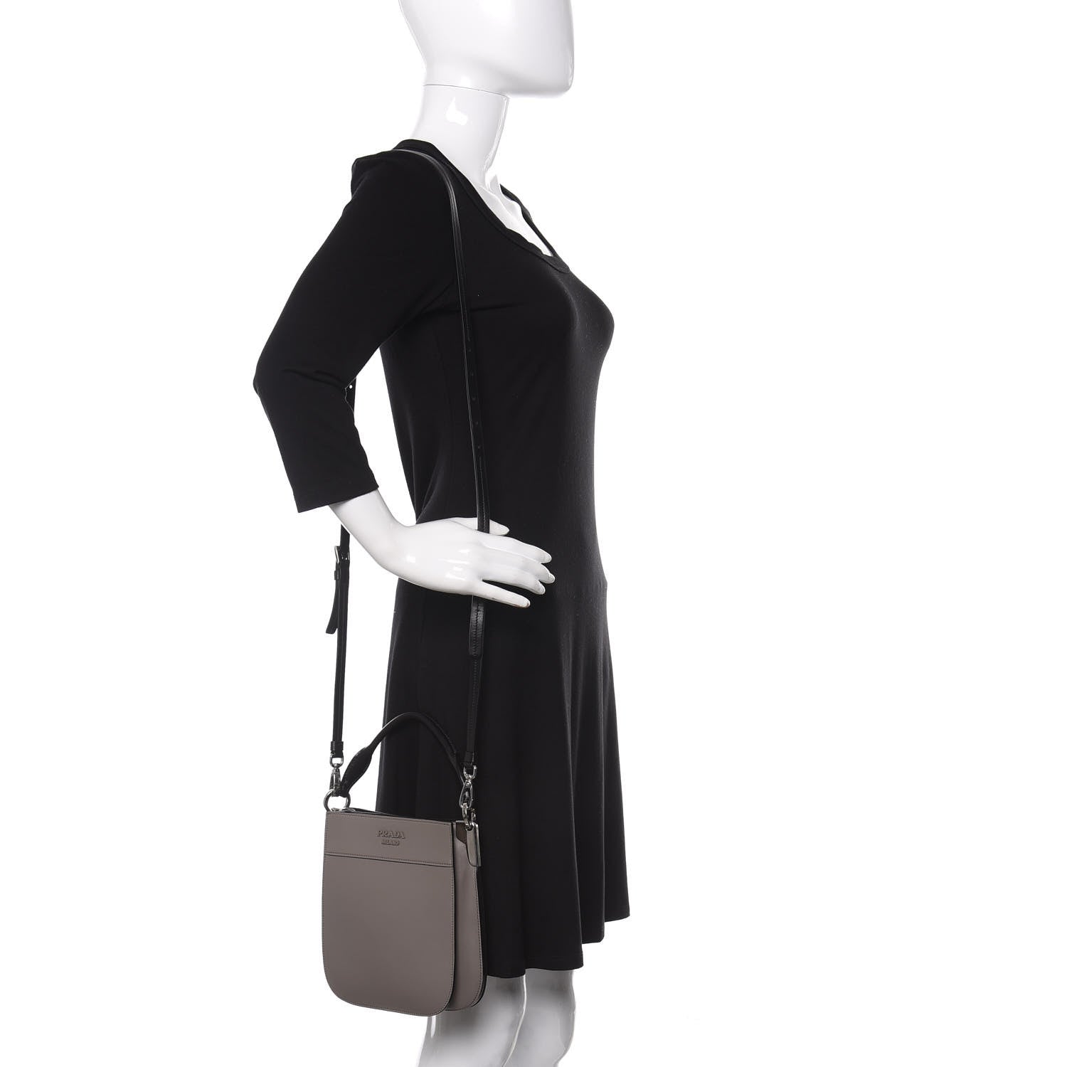 Prada City Calfskin Small Margit Bag Argilla Black 2 of 11