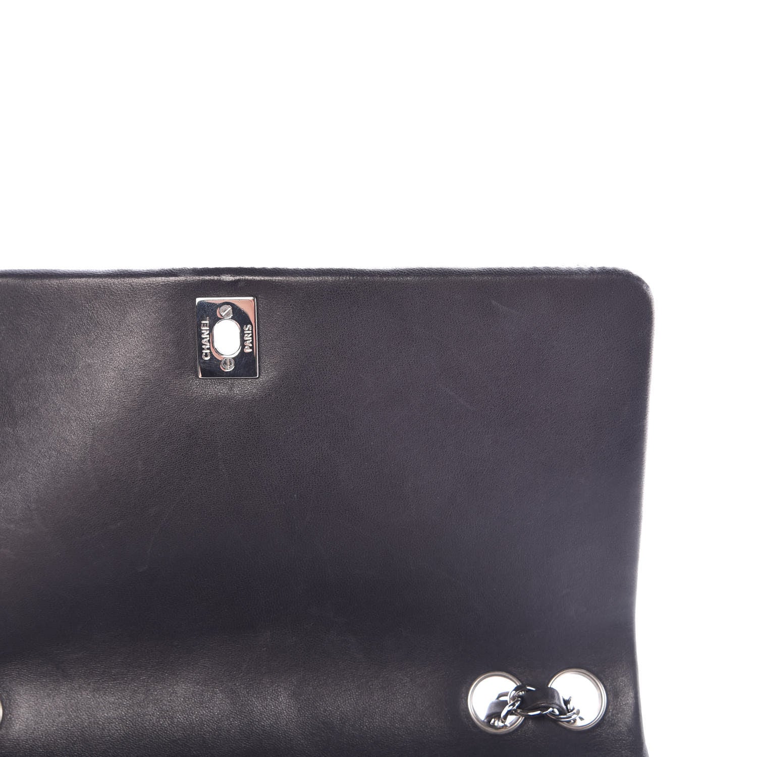 Chanel Lambskin Surpique Chevron Medium Single Flap Grey 7 of 8