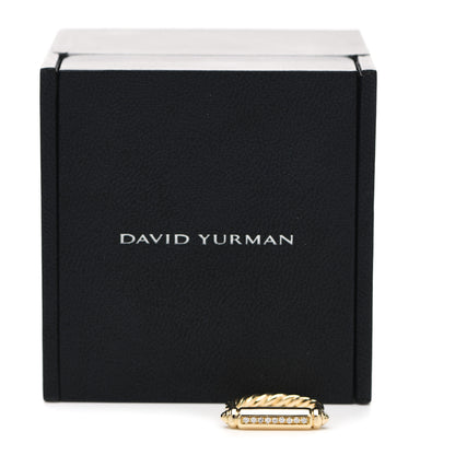 David Yurman 18K Yellow Gold Diamond Lexington Barrel Ring 53 6.5 6 of 6