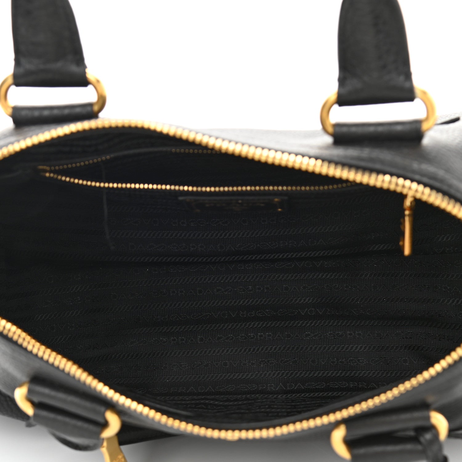 Prada Vitello Daino Shopping Satchel Black 7 of 10