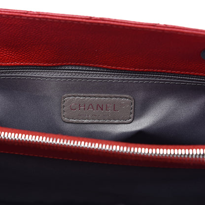 Chanel Caviar Quilted Grand Shopping Tote GST Red 6 of 13